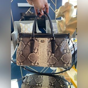 Coach Morgan Satchel in Python Snakeskin Embossed Leather